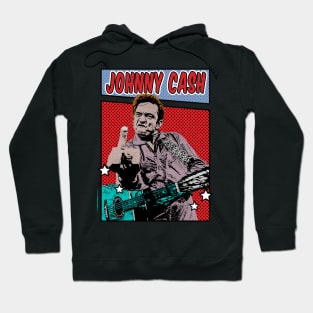 Johnny Cash middle finger Pop Art Comic Style Hoodie